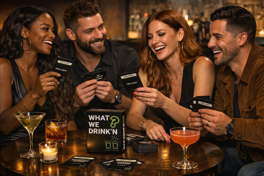 What We Drink’N The Party Starter Bundle:
Card Game+ "Recipe Cocktail Book"