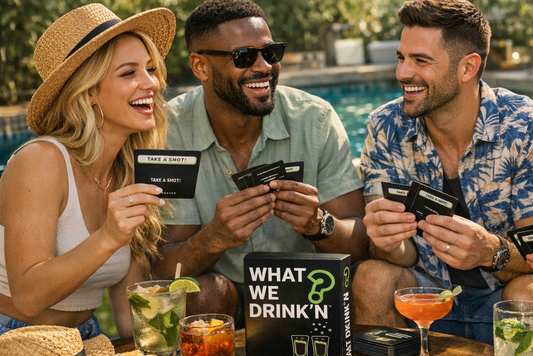 What We Drink’N The Party Starter Bundle:
Card Game+ "Recipe Cocktail Book"